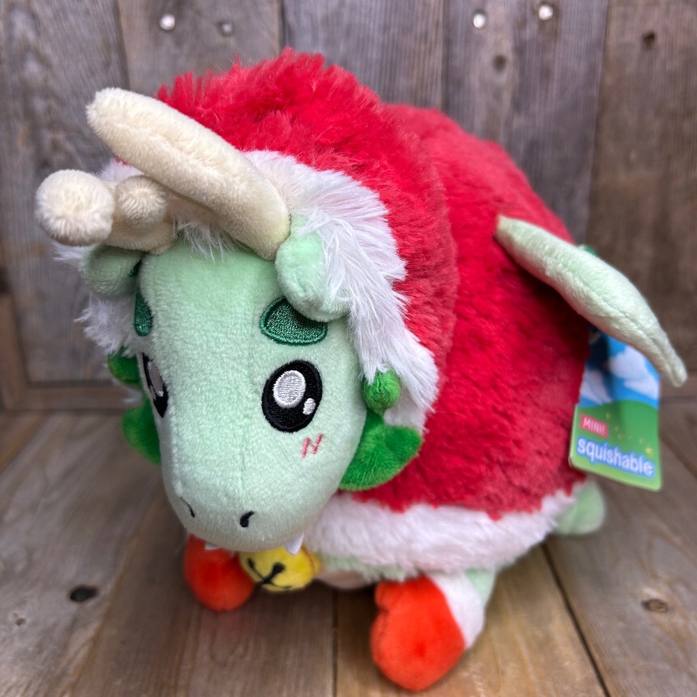 Squishable Mini Holiday Dragon Plush Green Red Christmas Sweater 10 inch NWT